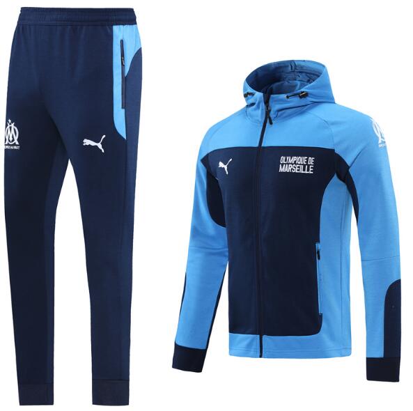 Marseille Navy Blue Training Kits Hoodie Jacket with Pants 2020/21